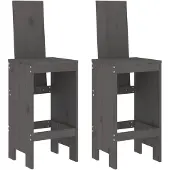 vidaXL Barkrukken 2 st 40x42x120 cm massief grenenhout grijs