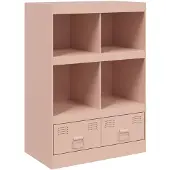 vidaXL Hoge kast, roze, 67x39x95 cm, staal