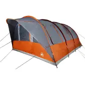 vidaXL Tunneltent 7-persoons waterdicht grijs en oranje
