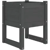 vidaXL Plantenbak 40x40x52,5 cm massief grenenhout grijs