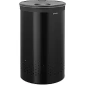 Brabantia Wasmand - met Deksel - 60 l - Matt Black / Dark Grey