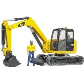 BRUDER 2466 CAT Minibagger met speelfiguur