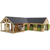 Kids Globe Paardenhoekstal met 3 Boxen en Berging 1:24