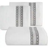 Eurofirany Malika Badhanddoek 50x90cm Katoen Frotte Wit met Borduur