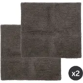 Tiseco Home Studio - Badmat RIVA - SET/2 - 100% katoen - antislip - Vierkant - 60x60 cm - Grijs