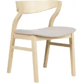Beliani MAROA - Eetkamerstoel-Lichte houtkleur-Polyester, Multiplex, Rubberhout