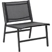 Beliani MARCEDDI - Tuinstoel-Zwart-Textiel, Aluminium