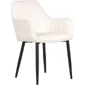 Beliani WELLSTON - Eetkamerstoel-Wit-Fluweel