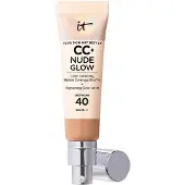 IT Cosmetics Your Skin But Better CC+ Nude Glow SPF40 Foundation - Lichte Textuur - Glow Serum met 2% Niacinamide, Hyaluronzuur, Groene thee-extract en SPF 40 - Medium Tan - 32ml