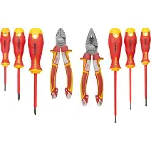 Felo Gereedschapset ERGONIC VDE, 8-delig, bestaande uit: platte schroevendraaier en kruiskopschroevendraaier