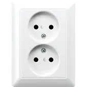 JUNG AS500 wandcontactdoos dubbel inbouw Glanzend wit