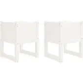 vidaXL Plantenbakken 2 st 40x40x52,5 cm massief grenenhout wit