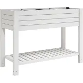 vidaXL Verhoogde plantenbak, wit, 110x45x79 cm, polypropyleen
