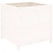 vidaXL Plantenbak 82,5x82,5x78 cm massief grenenhout wit