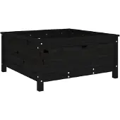 vidaXL Plantenbak 82,5x82,5x39 cm massief grenenhout zwart