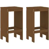 vidaXL Barkrukken 2 st 40x36x75 cm massief grenenhout honingbruin