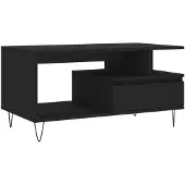 vidaXL Salontafel 90x49x45 cm bewerkt hout zwart
