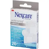 3M Nexcare Universal Waterproof Pleisters | Douchepleisters | 100% waterbescherming | Ultradun | Latexvrij | 3 maten 20 St Pleister