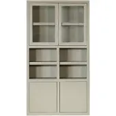 Giga Meubel Kast Xander Beige Met Glazen Deuren