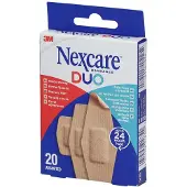 3M Nexcare DUO Pleisters | Sterke hechting & pijnloos verwijderen | 24h | Latexvrij | 3 Maten 20 St Pleister