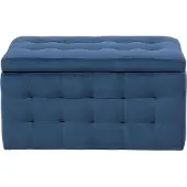Beliani MICHIGAN - Ottomaan-Blauw-Fluweel
