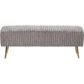 Beliani PATERSON - Hocker-Grijs-Fluweel