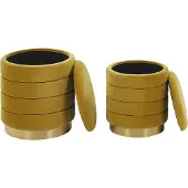 Beliani GARLAND - Poef-Geel-Fluweel