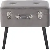 Beliani MALLARD - Hocker-Grijs-Fluweel