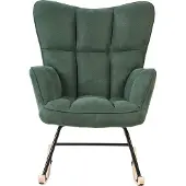 Beliani OULU - Schommelfauteuil-Groen-Polyester