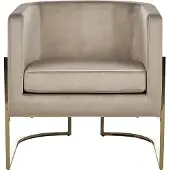 Beliani SIRKKA - Fauteuil-Beige-Fluweel