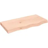 vidaXL Wandschap 80x40x(2-6) cm onbehandeld massief eikenhout