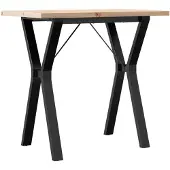 vidaXL Eettafel Y-frame 80x50x75,5 cm massief grenenhout en staal