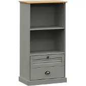 vidaXL Boekenkast VIGO 60x35x114,5 cm massief grenenhout grijs