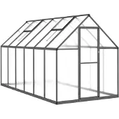 vidaXL Tuinkas met basisframe 334x169x195 cm aluminium antracietkleur