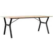 vidaXL Eettafel Y-frame 200x100x75 cm massief grenenhout en staal