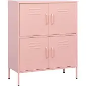 vidaXL Opbergkast 80x35x101,5 cm staal roze