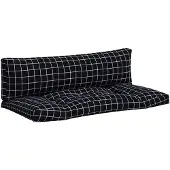 vidaXL Palletkussens 2 st ruitpatroon oxford stof zwart