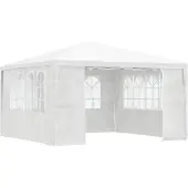 vidaXL - Partytent - met - zijwanden - professioneel - 90 - g/m² - 4x4 - m - wit