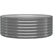 vidaXL Verhoogde plantenbak, verzinkt staal, 100x100x36 cm, grijs