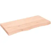 vidaXL Wandschap 100x50x(2-6) cm onbehandeld massief eikenhout