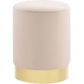 vidaXL Kruk fluweel 28 x 36 cm abrikoos- en goudkleurig