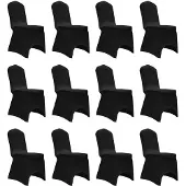 vidaXL Stoelhoezen stretch 12 st zwart