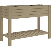 vidaXL Verhoogde plantenbak, lichtbruin, 110x45x79 cm, polypropyleen