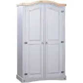 vidaXL Kledingkast 2 deuren Mexicaans grenenhout Corona-stijl grijs