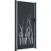 vidaXL Poort 100x175 cm met grasontwerp staal antracietkleurig