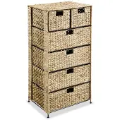 vidaXL Opbergset met 6 manden 47x37x100 cm waterhyacint