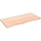 vidaXL Wandschap 100x50x(2-4) cm onbehandeld massief eikenhout