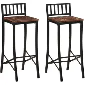 vidaXL Barstoelen 2 st massief gerecycled hout