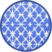 vidaXL Buitenkleed ARAKIL Ø160 cm polypropeen blauw en wit