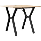 vidaXL Eettafel Y-frame 80x80x75 cm massief grenenhout en staal